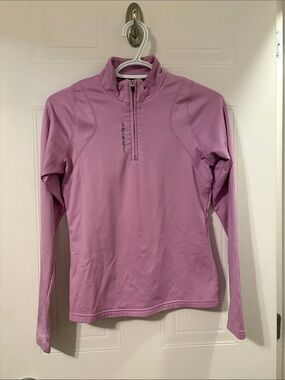 Orage Long Sleeve Half-Zip Top in Lavender Pink